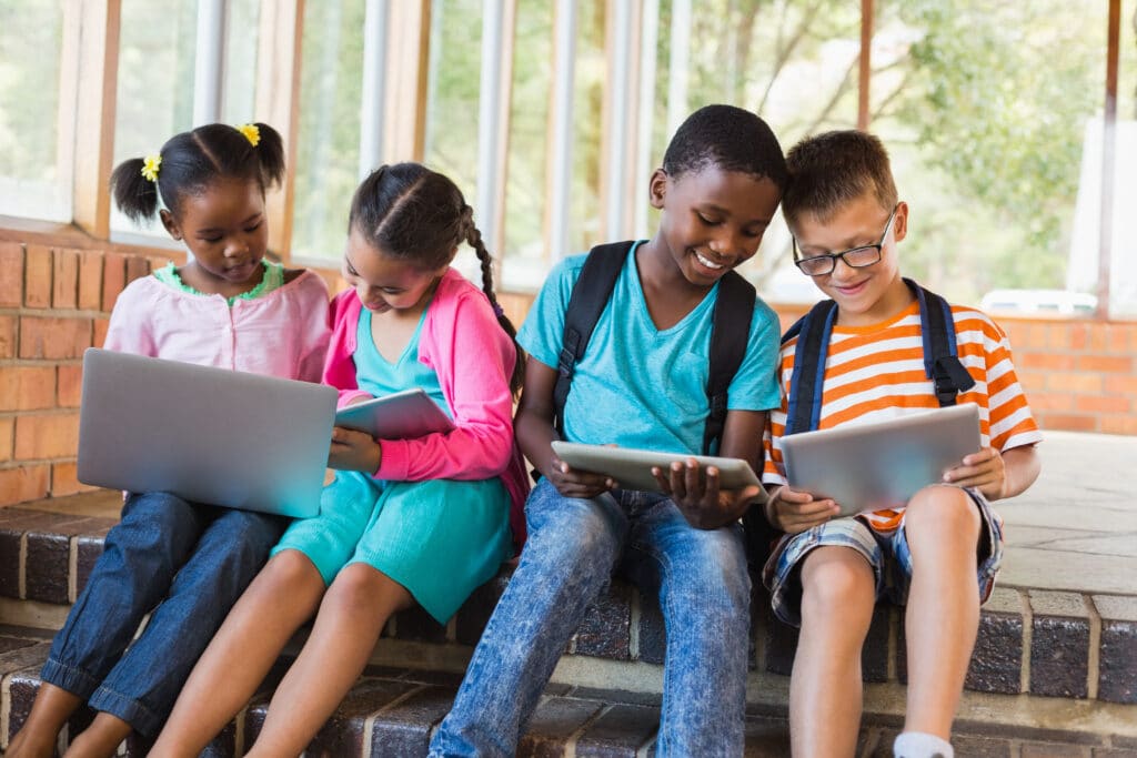 Children on laptops