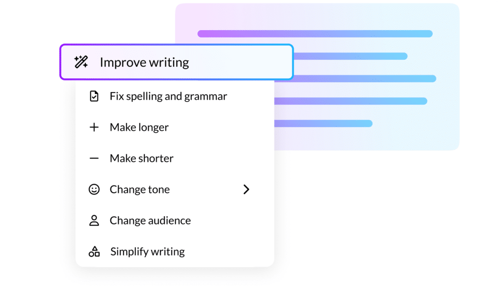 AI Improve Writing Block UI