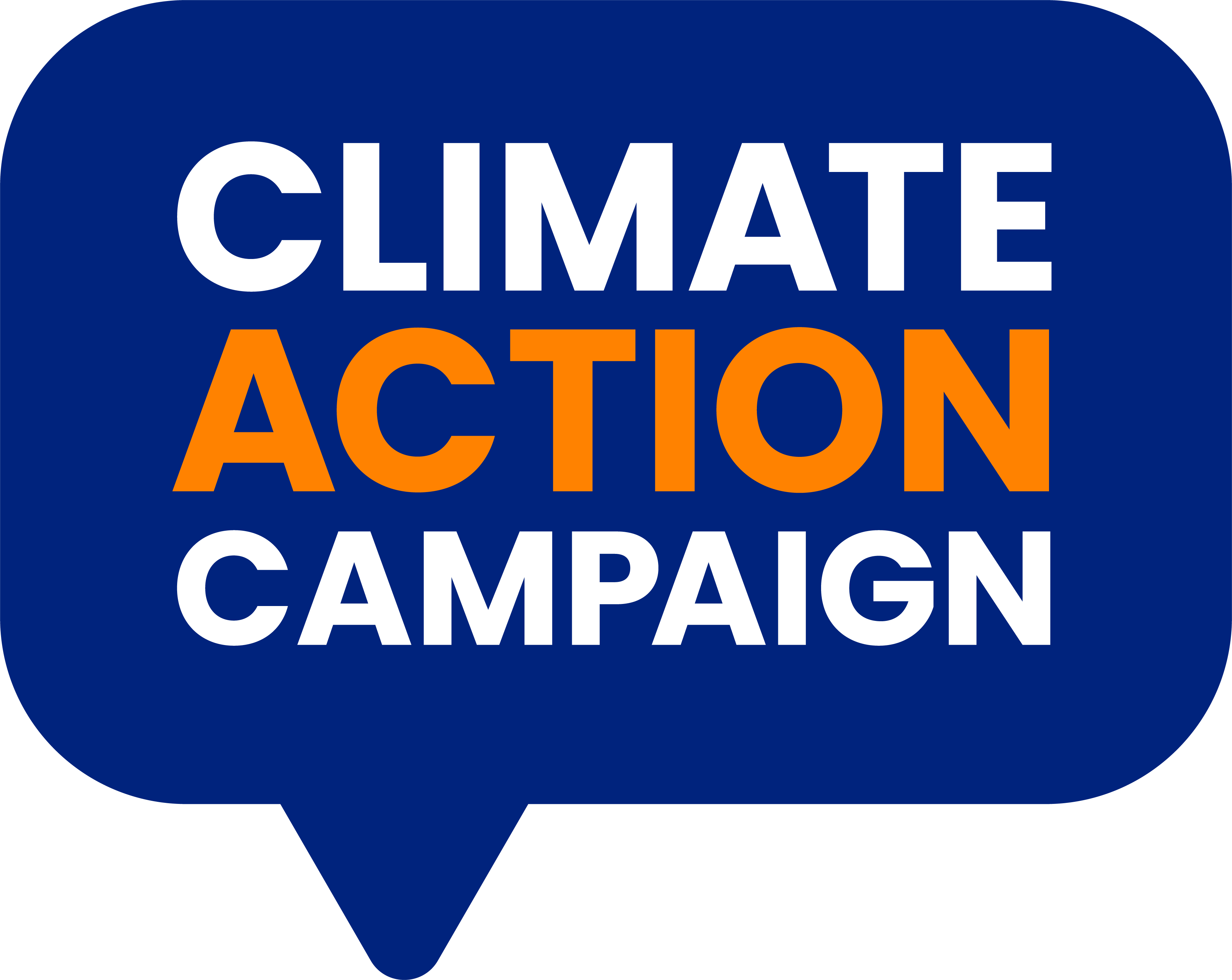 Climate Action Campaign logo spelled out inside a word bubble